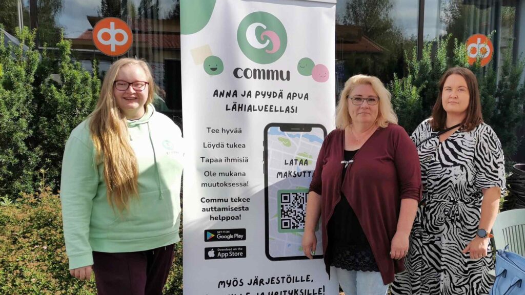 - Commu Ypäjä on ensimmäisten kuntien joukossa mukana edistämässä yhteisöllisyyttä Commussa. Kuvassa vas. Karoliina Kauhanen (Commu), Mia Metsäranta (Ypäjä) ja Sini Lilja (Ypäjä) 2023